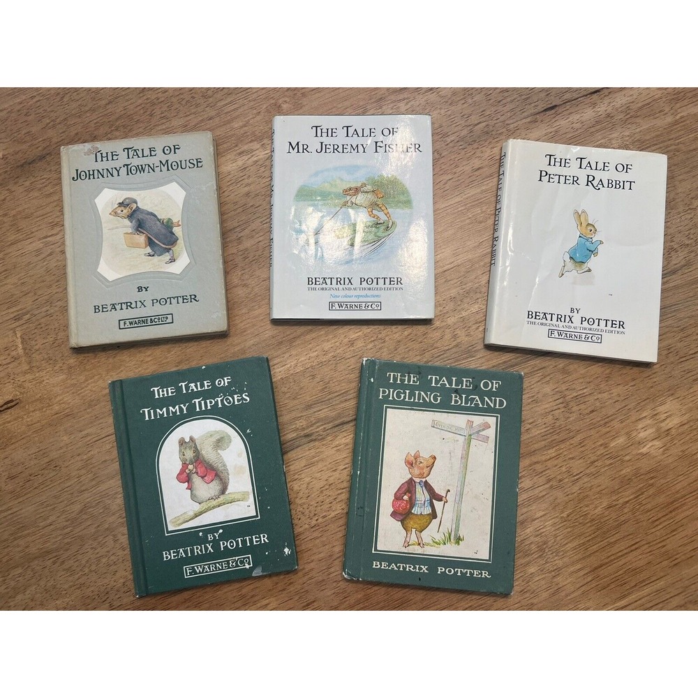 Lot 5 Peter Rabbit Timmy Tiptoes Pigling Bland Jeremy Fisher Townmouse 1939 1987